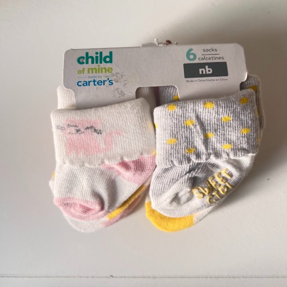 CHILD OF MINE / CARTERS CUFFED BABY GIRL SOCKS